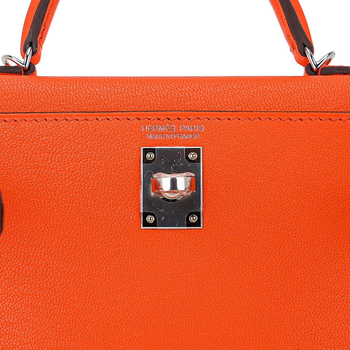 Verso Mini Kelly 20 Sellier Bag Feu & Terre Battue Chevre Leather with Palladium Hardware