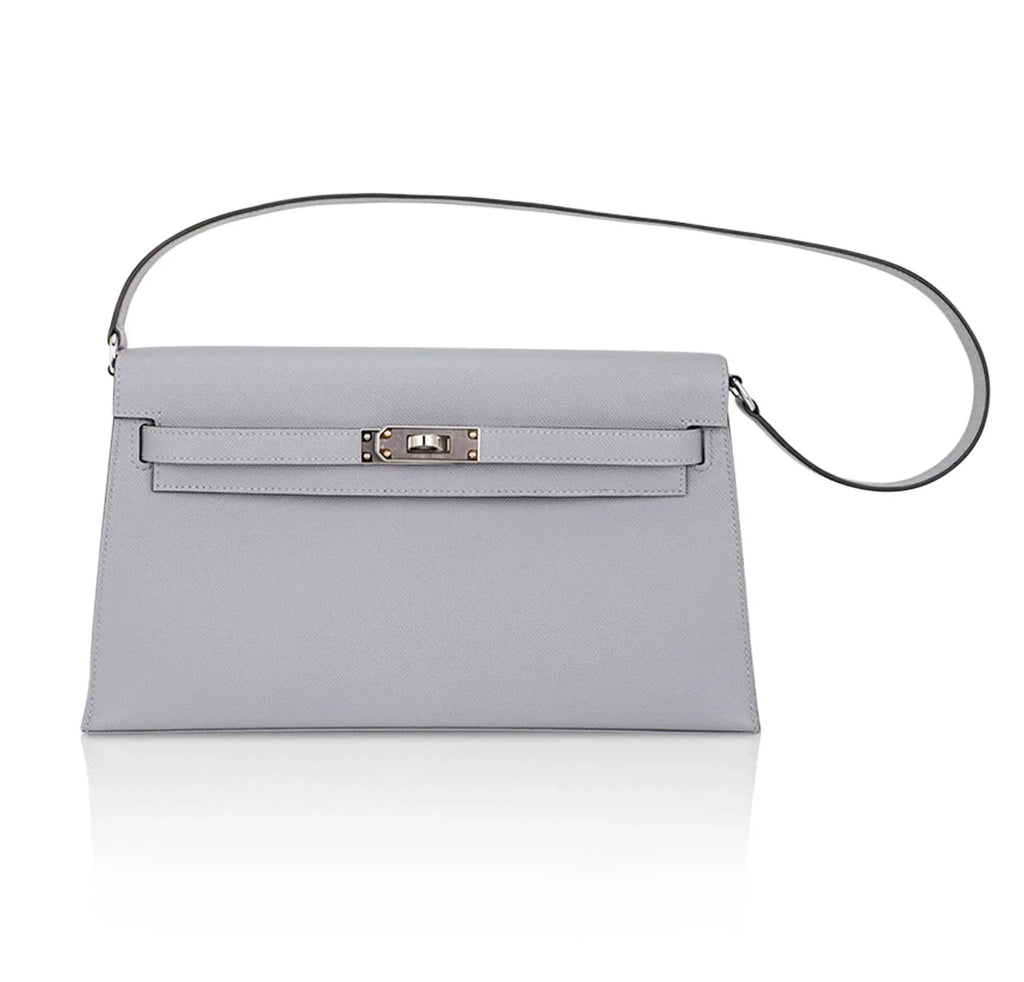 Kelly Elan Gris Pantin Veau Madame Leather with Palladium Hardware