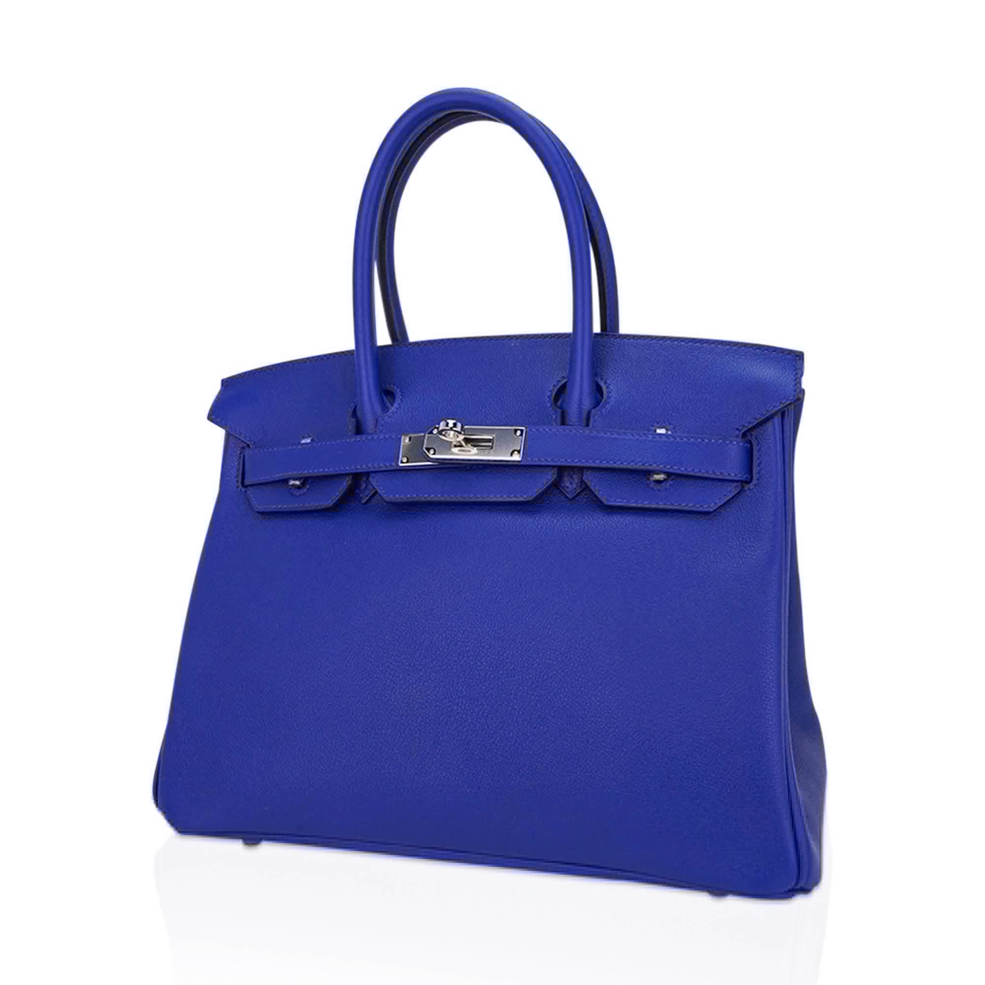 Birkin 30 Bag Blue Electric Novillo Leather with Palladium Hardware
