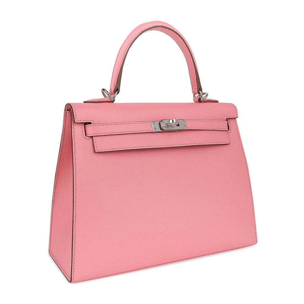 Kelly 25 Sellier Bag Pink Rose Confetti Palladium Hardware Epsom Leather
