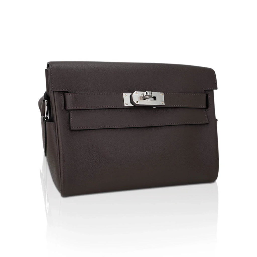 Kelly Messenger 25 Bag Ecorce Evercolor Leather with Palladium Hardware