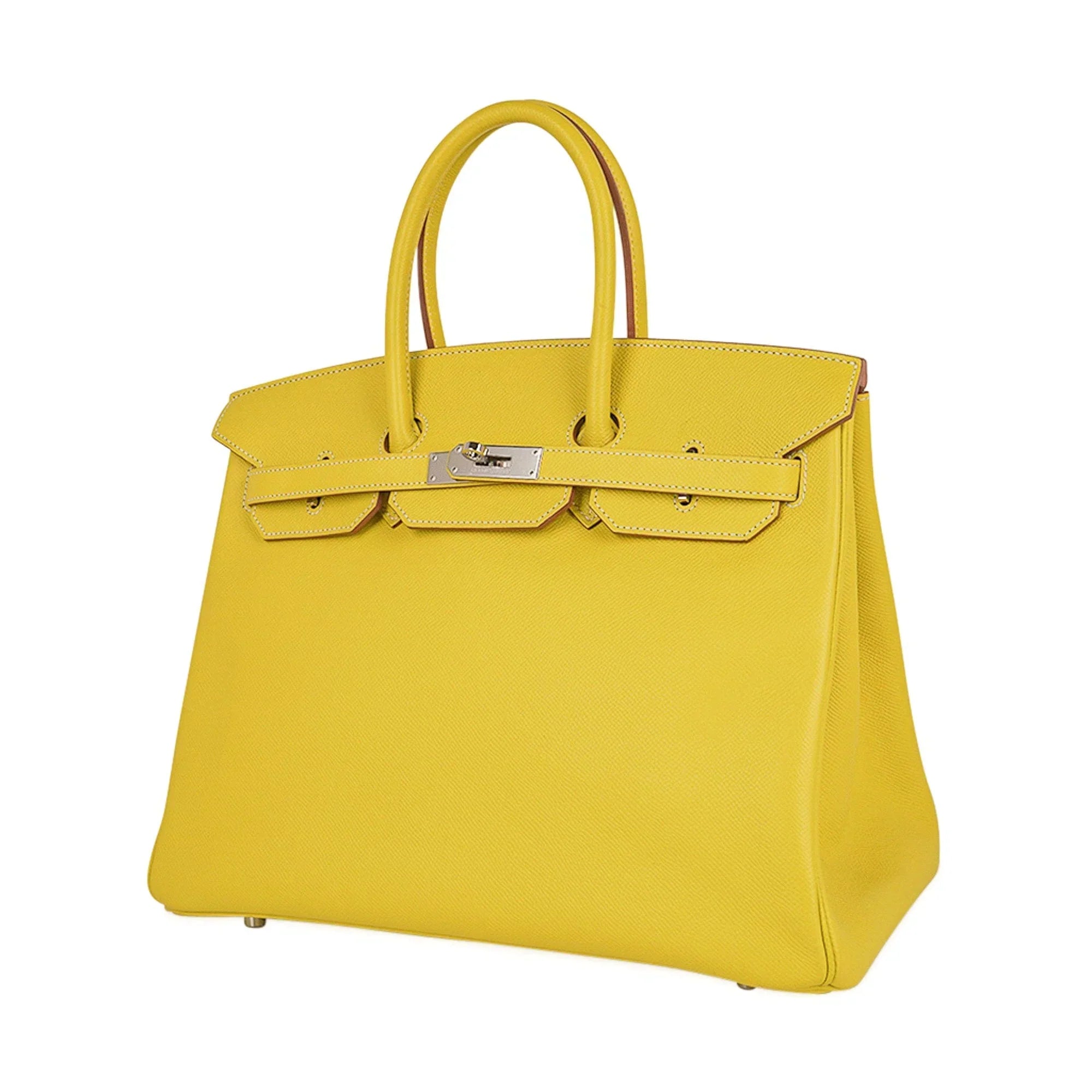 Birkin 35 Lime Candy Limited Edition Bag Epsom Palladium