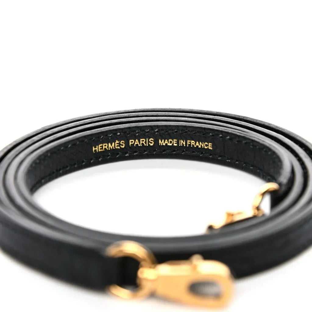 Kelly Sellier Mini 20 Black Ostrich Gold Hardware