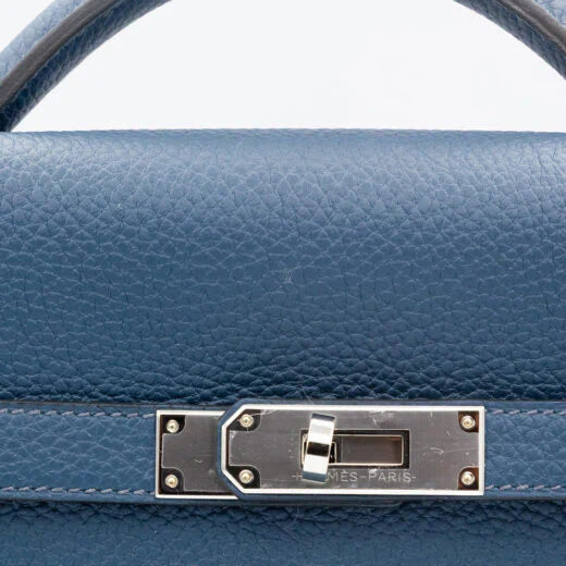 Kelly Depeches 36 Document Holder In Bleu De Prusse Togo Calfskin