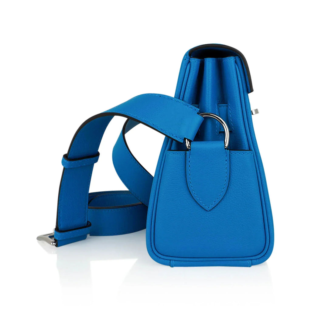 Kelly Messenger PM Blue Zanzibar Evercolor Leather with Palladium Hardware