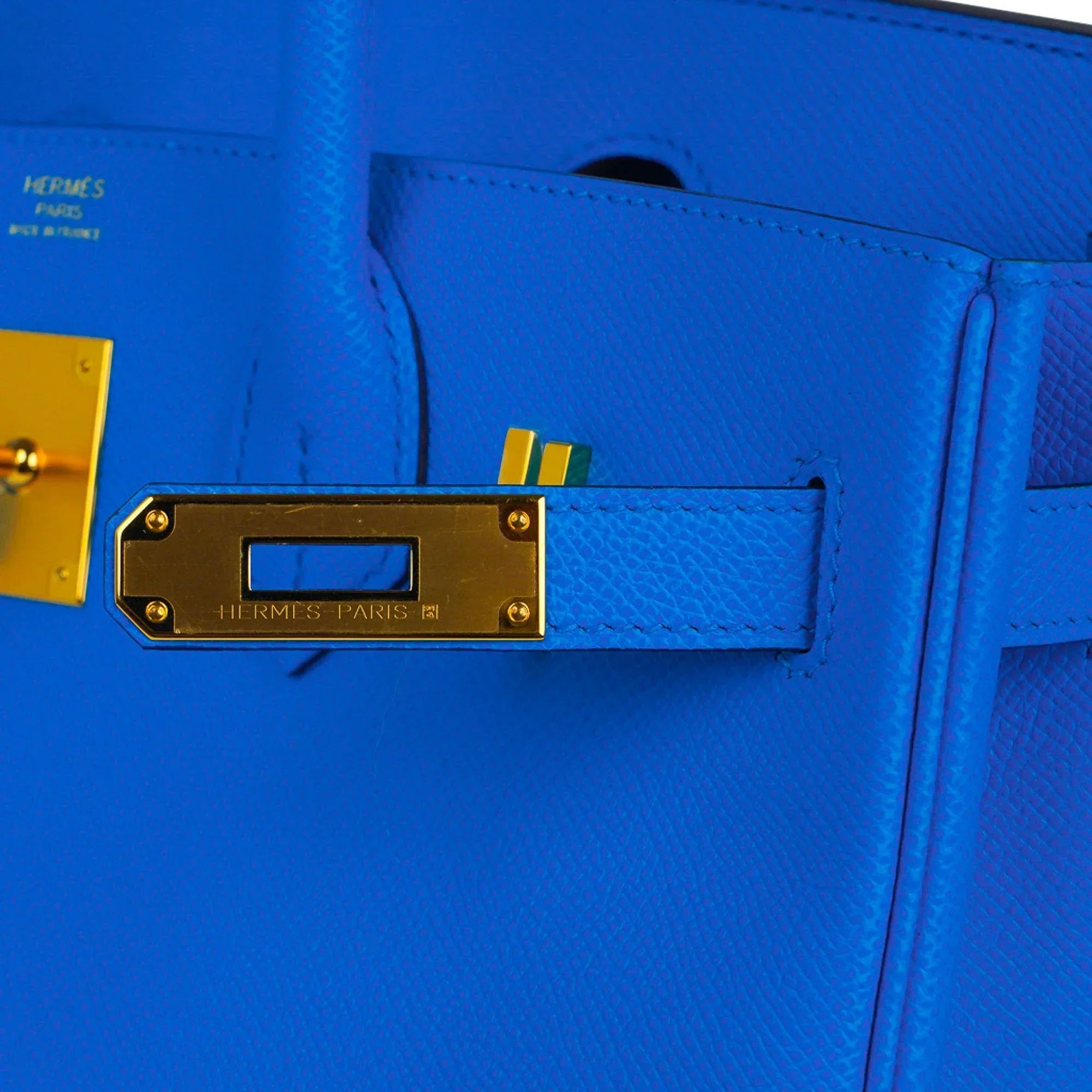 Birkin 30 Bag Bleu Frida Epsom Gold Hardware New w/ Box
