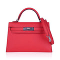 Mini Kelly 20 Bag Sellier Rose Texas Epsom with Palladium Hardware