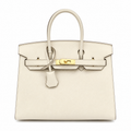 Birkin Style 25/30 Sellier in Craie Epsom Leather (Gold Hardware)