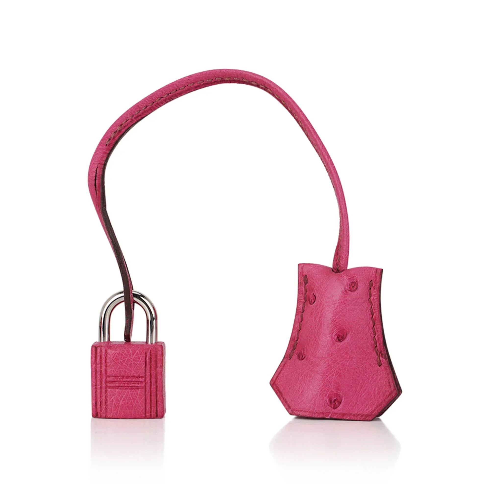 Kelly 25 Retourne Bag Fuchsia Ostrich with Palladium Hardware
