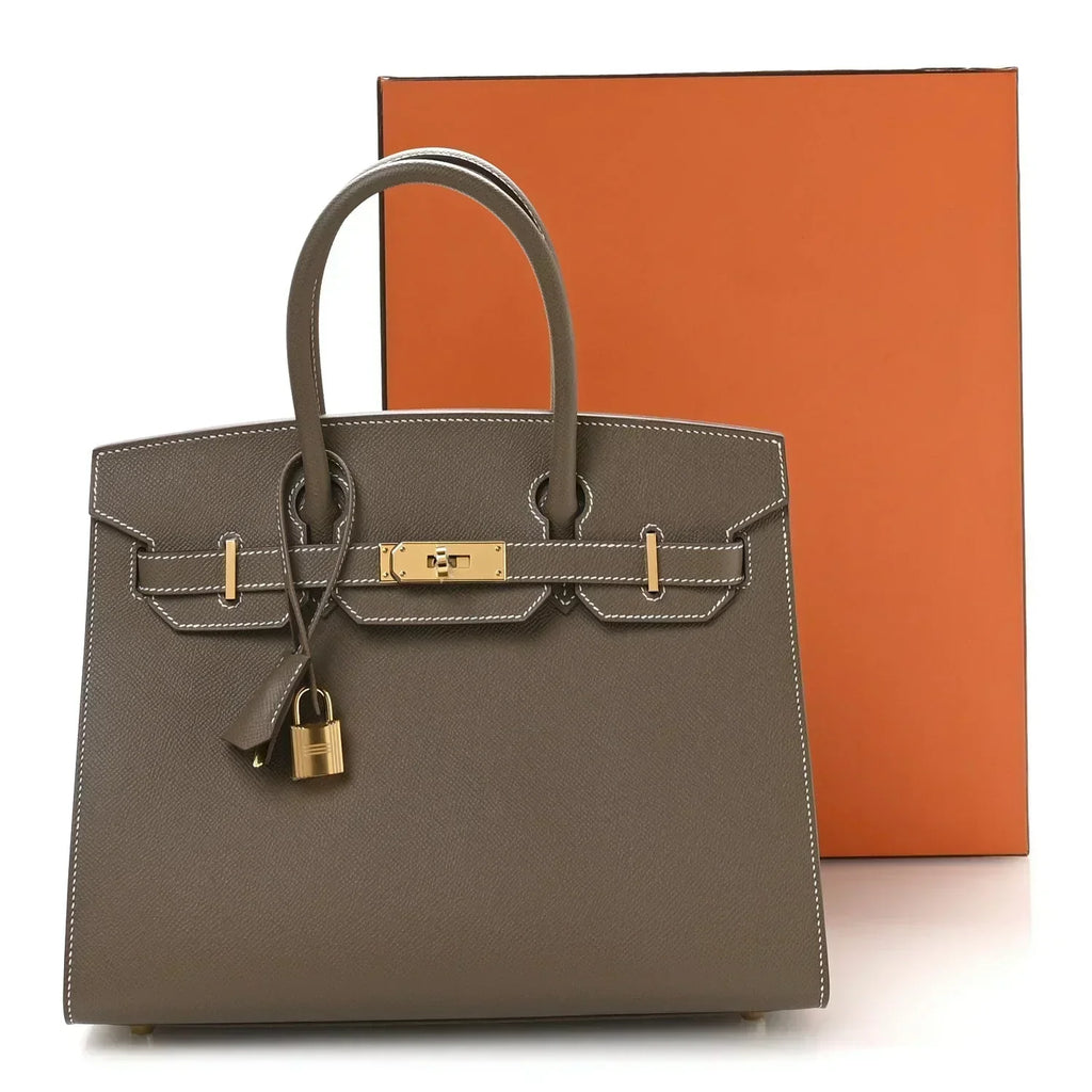 Birkin Sellier 30 Etoupe Epsom Quilted Epsom Leather