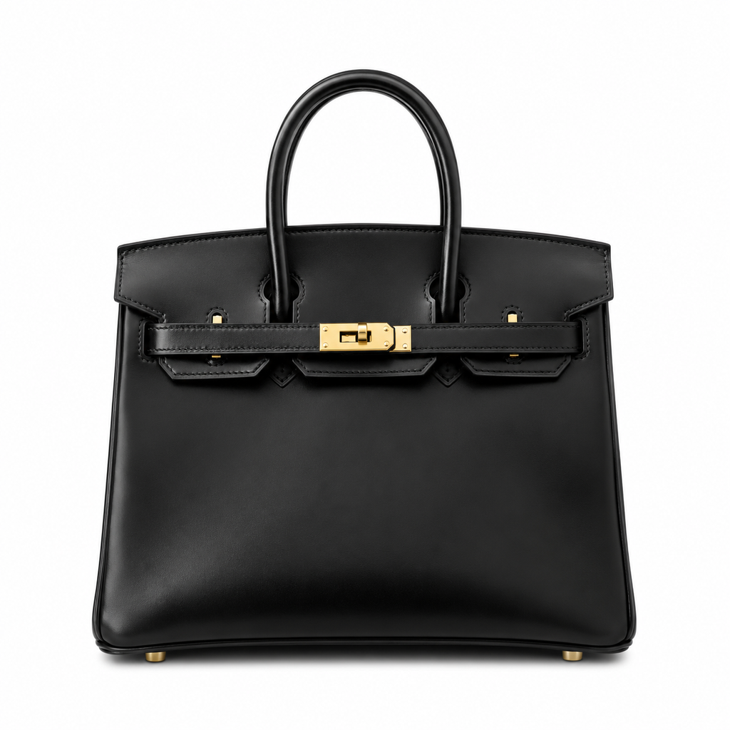 Birkin 25 in Noir Boxcalf Leather (Gold Hardware)