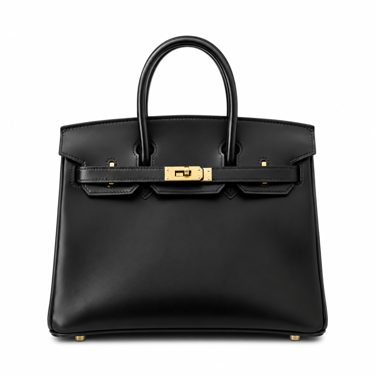 Birkin 25 in Noir Boxcalf Leather (Gold Hardware)