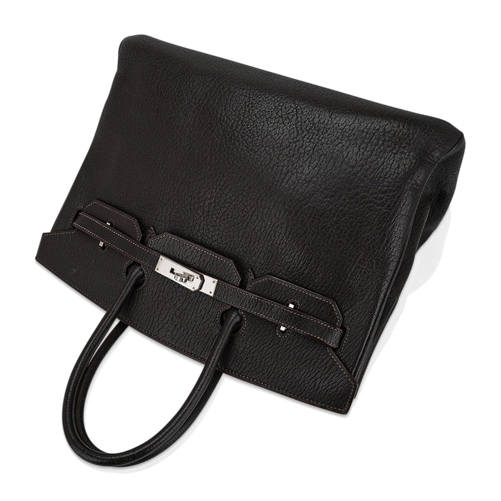 Birkin 35 Bag Cocoan Brown Chevre Leather with Palladium Hardware