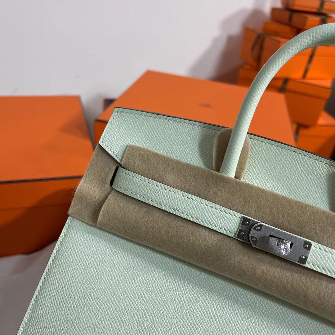 Birkin 25 Sellier Vert Fizz Epsom Silver Hardware
