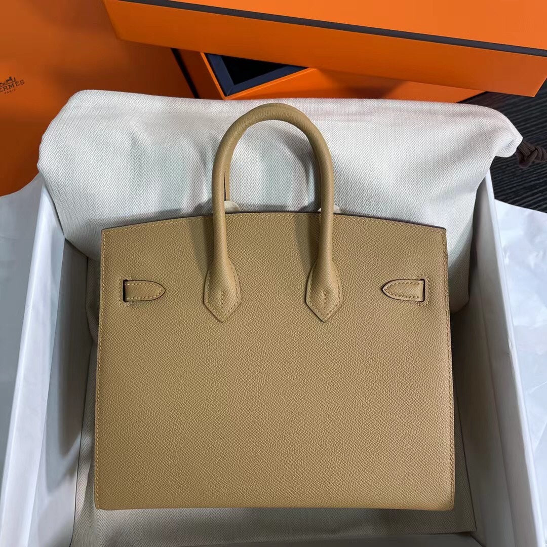 Birkin 25 Sellier 4B Biscuit Epsom Gold Hardware