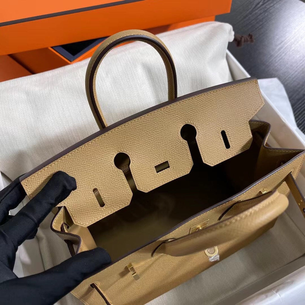Birkin 25 Sellier 4B Biscuit Epsom Gold Hardware