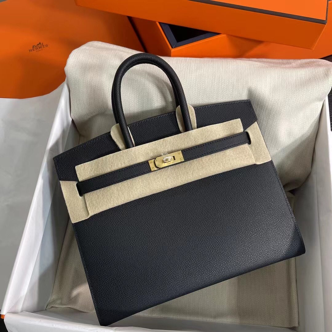 Birkin 25 Sellier 89 Black Epsom Gold Hardware