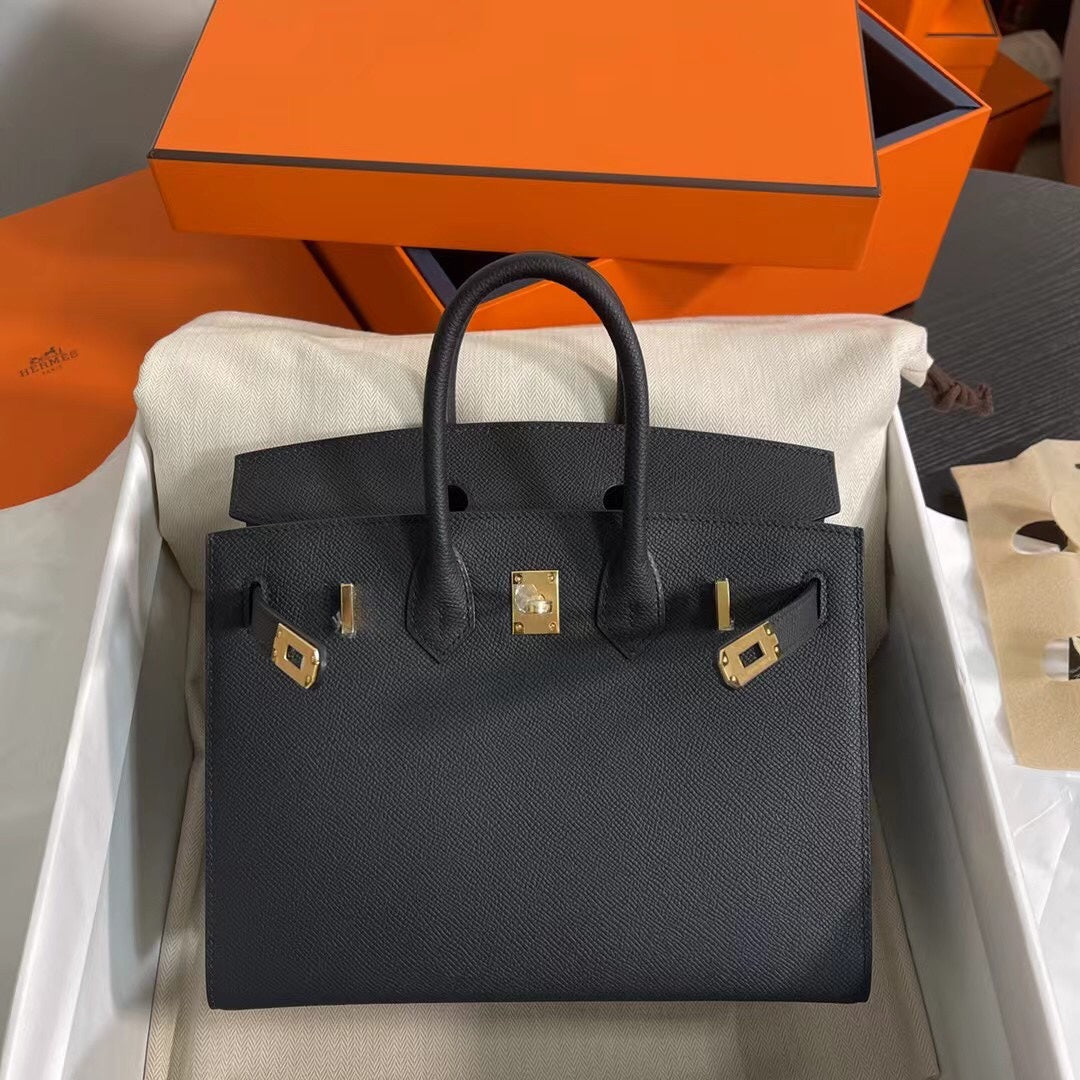 Birkin 25 Sellier 89 Black Epsom Gold Hardware