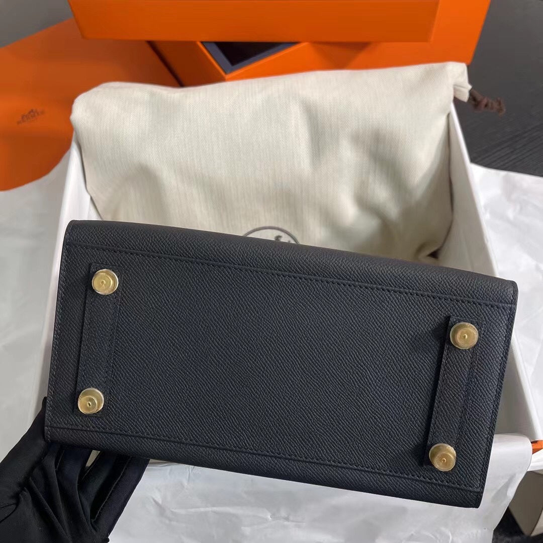 Birkin 25 Sellier 89 Black Epsom Gold Hardware