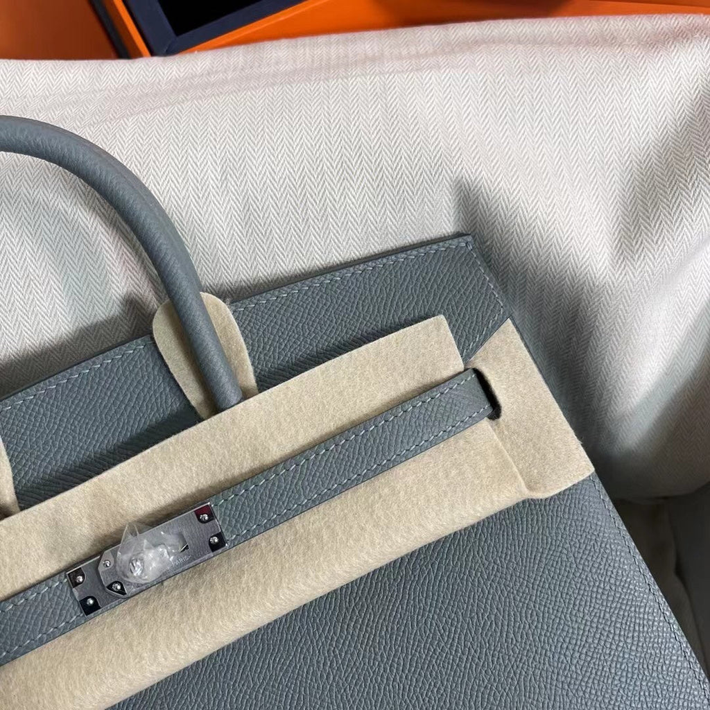 Birkin 25 Sellier 63 Vert Amande Epsom Silver Hardware