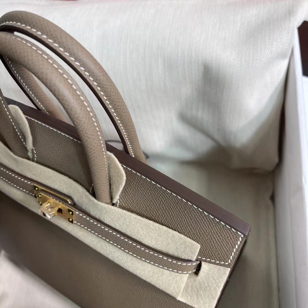 Birkin 25 Sellier 18 Etoupe Epsom Gold Hardware
