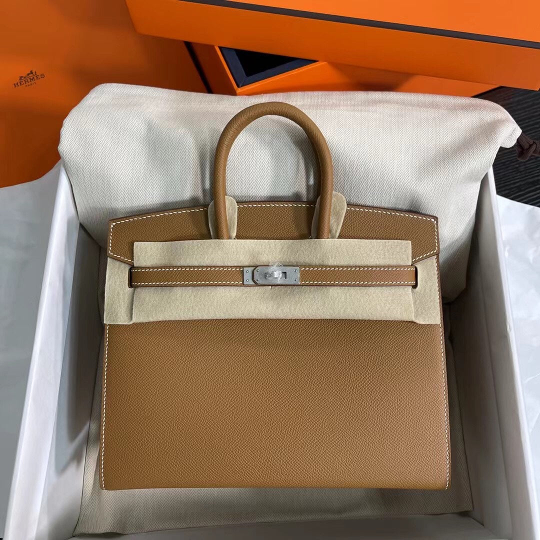 Birkin 25 Sellier 37 Gold Epsom Silver Hardware