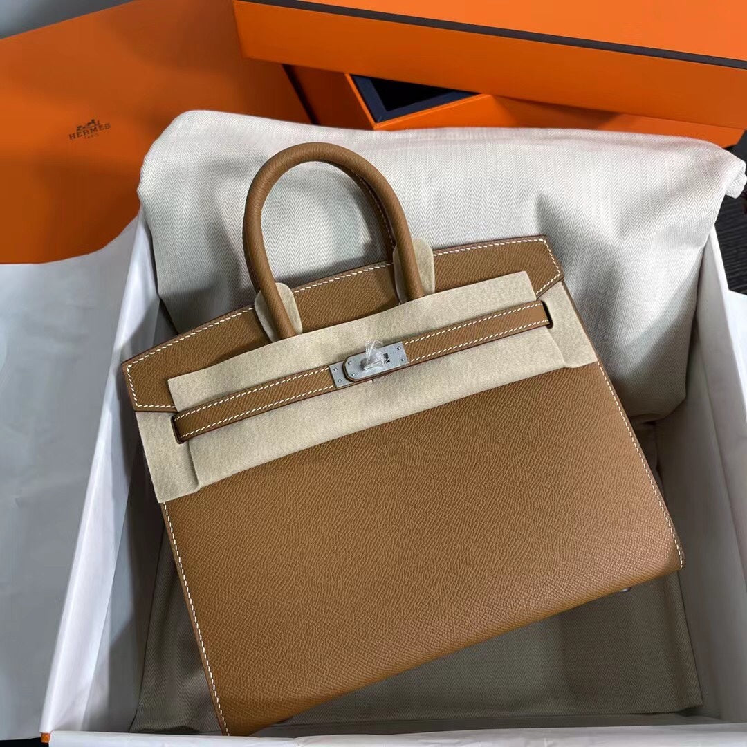 Birkin 25 Sellier 37 Gold Epsom Silver Hardware
