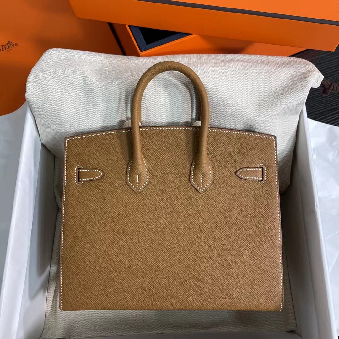 Birkin 25 Sellier 37 Gold Epsom Silver Hardware
