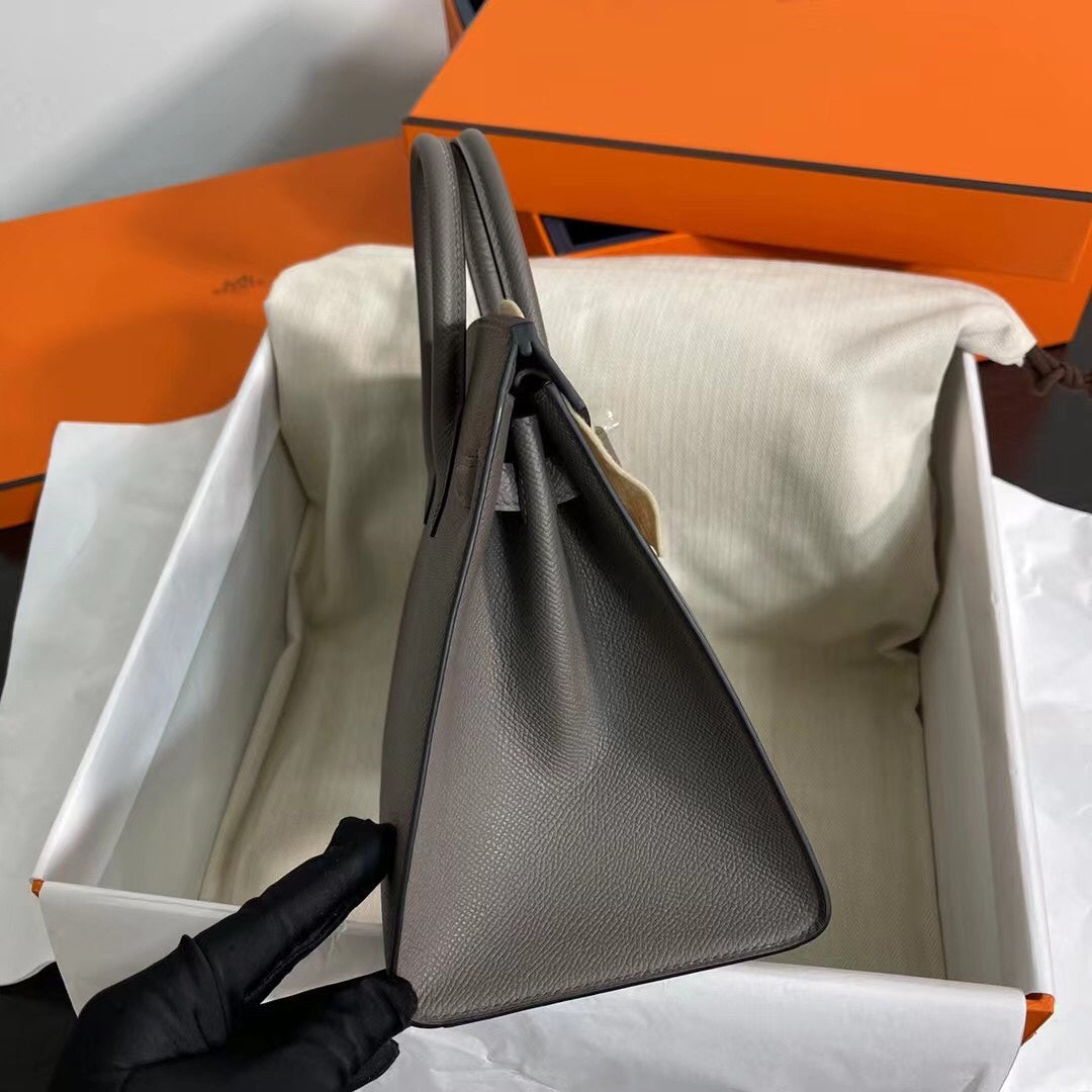 Birkin 25 Sellier 8F Etain Epsom Silver Hardware
