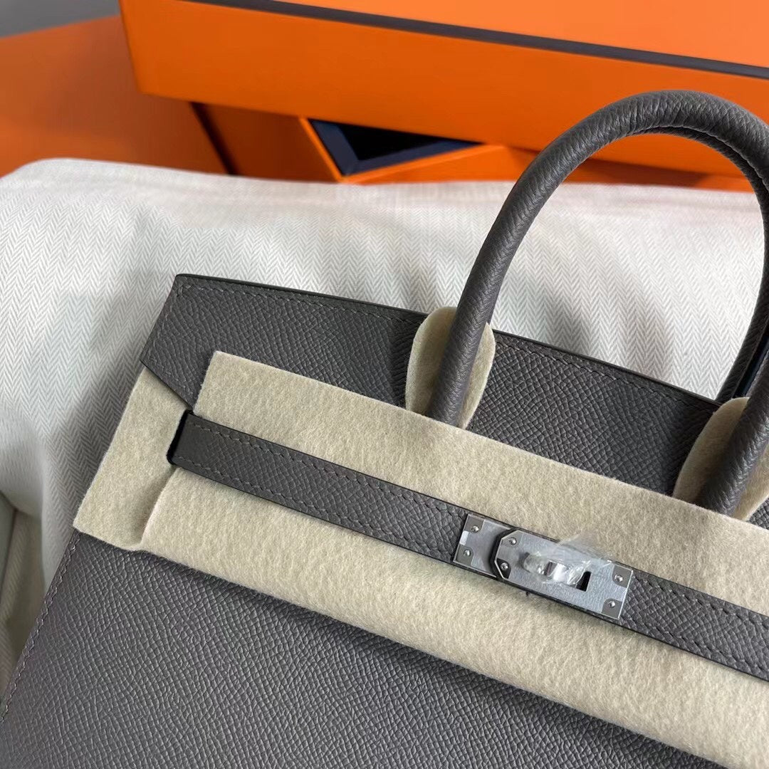 Birkin 25 Sellier 8F Etain Epsom Silver Hardware