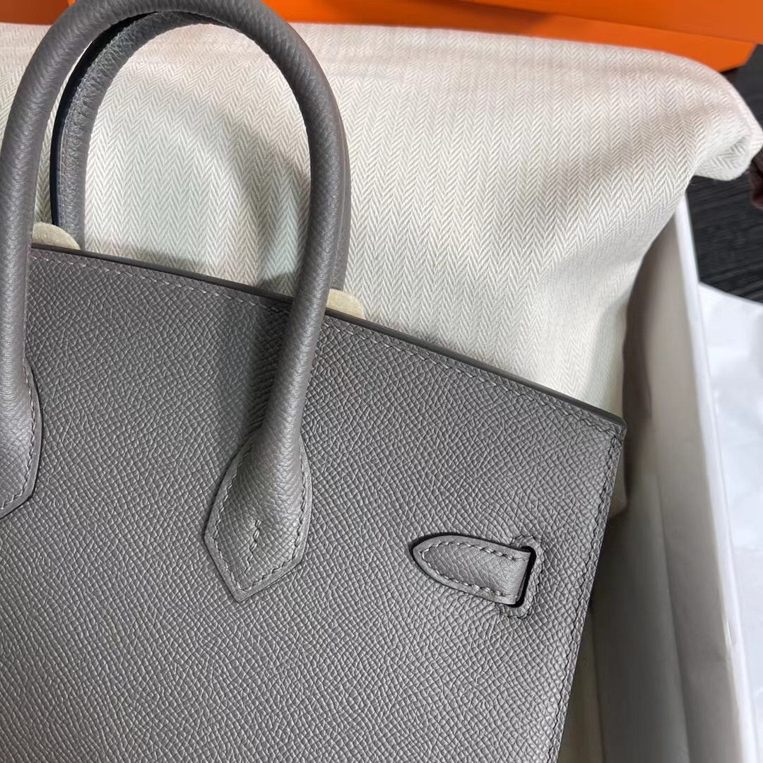 Birkin 25 Sellier 8F Etain Epsom Silver Hardware