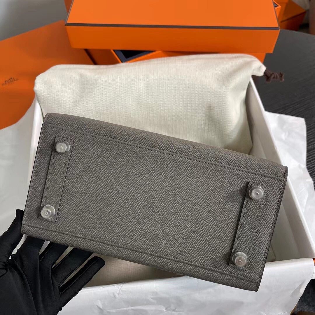 Birkin 25 Sellier 8F Etain Epsom Silver Hardware