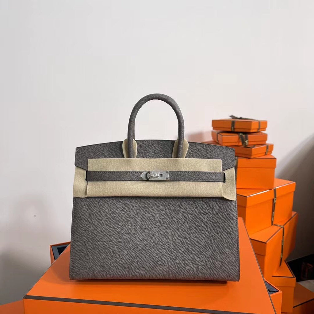 Birkin 25 Sellier 8F Etain Epsom Silver Hardware