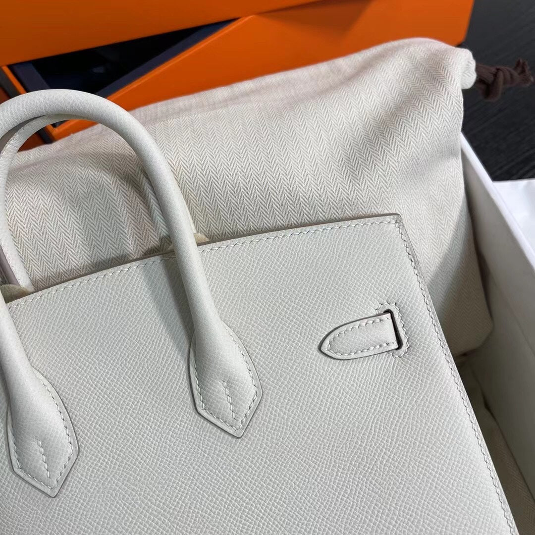 Birkin 25 Sellier 10 Craie Epsom Silver Hardware
