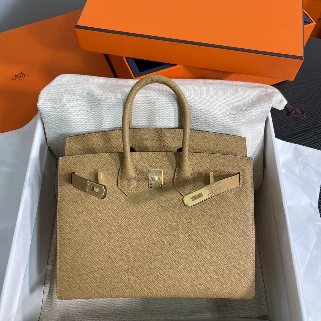 Birkin 25 Sellier 4B Biscuit Epsom Gold Hardware
