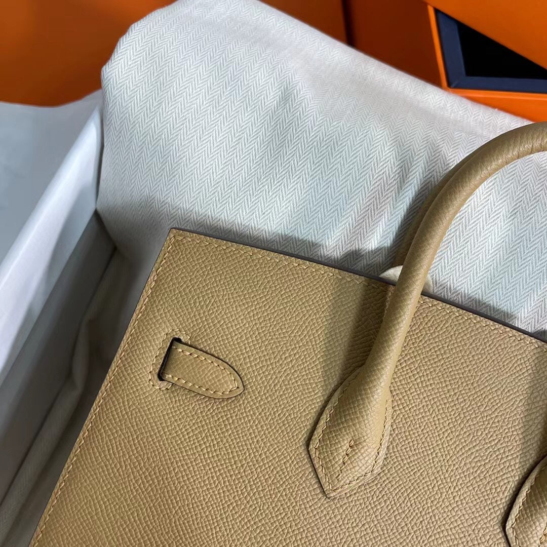 Birkin 25 Sellier 4B Biscuit Epsom Gold Hardware