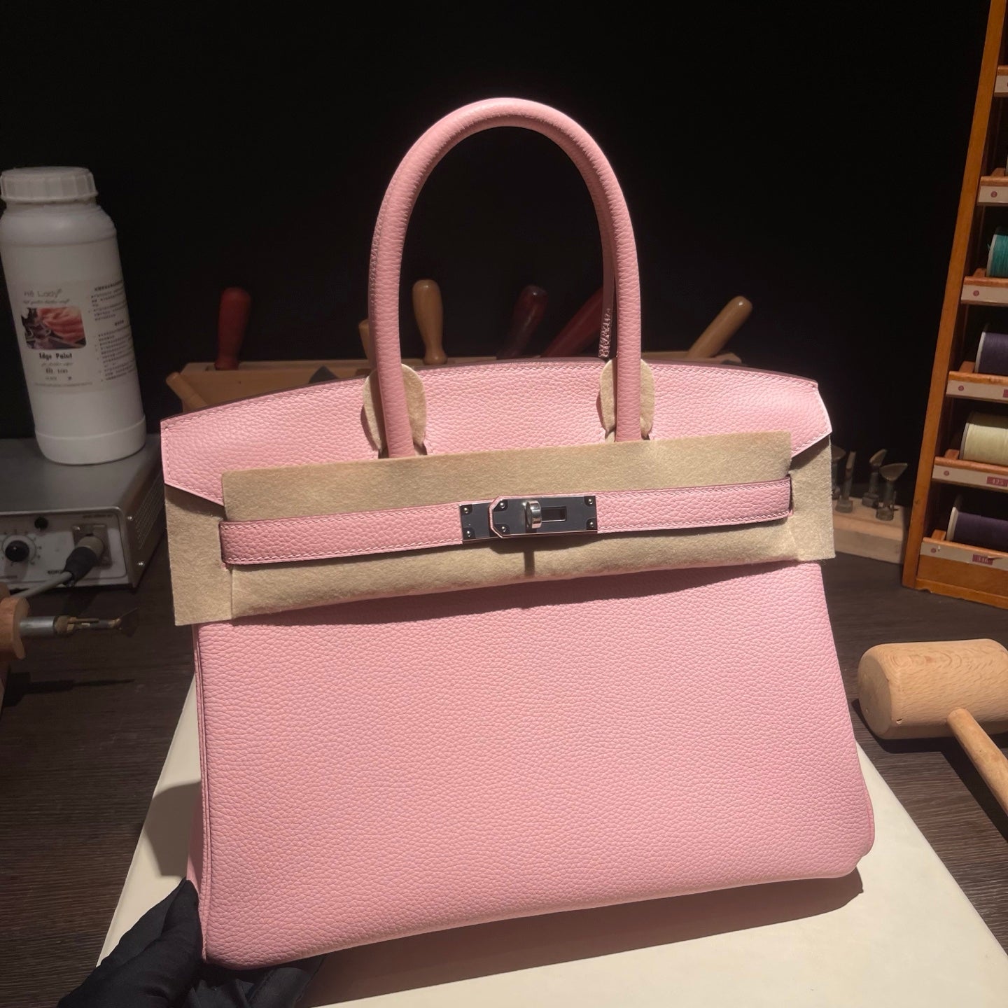 Birkin 25  Retourne 3Q Rose Sakura Togo Silver Hardware