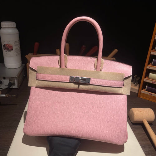 Birkin 25  Retourne 3Q Rose Sakura Togo Silver Hardware