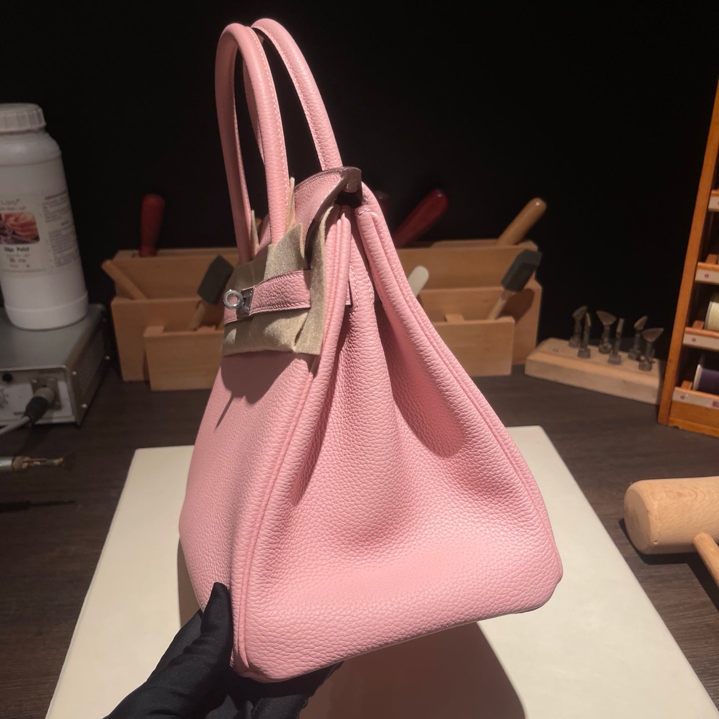 Birkin 25  Retourne 3Q Rose Sakura Togo Silver Hardware