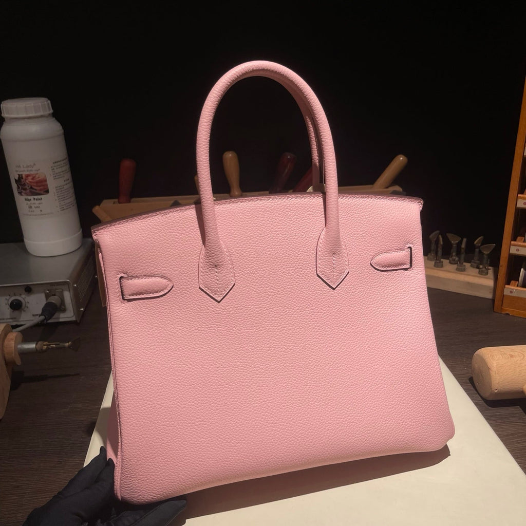 Birkin 25  Retourne 3Q Rose Sakura Togo Silver Hardware