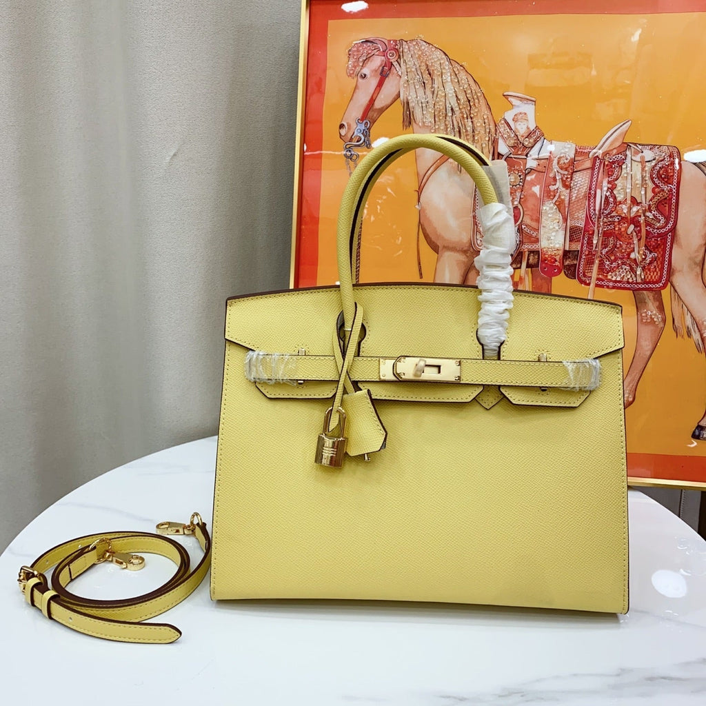 Birkin Style 25/30 Sellier in Lime Epsom Leather (Gold Hardware)