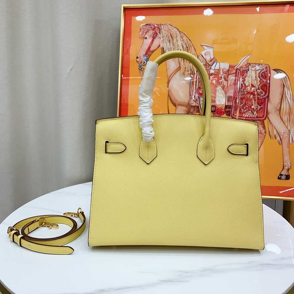 Birkin Style 25/30 Sellier in Lime Epsom Leather (Gold Hardware)