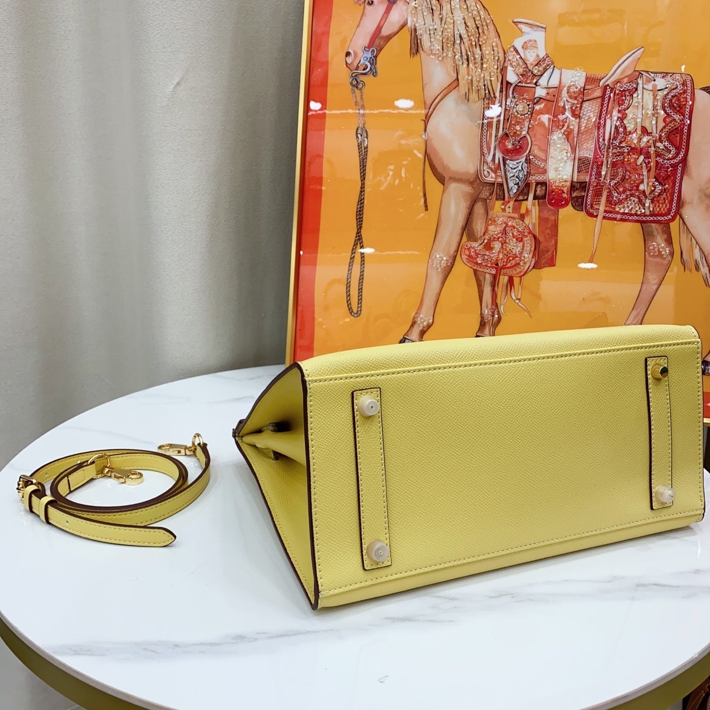 Birkin Style 25/30 Sellier in Lime Epsom Leather (Gold Hardware)