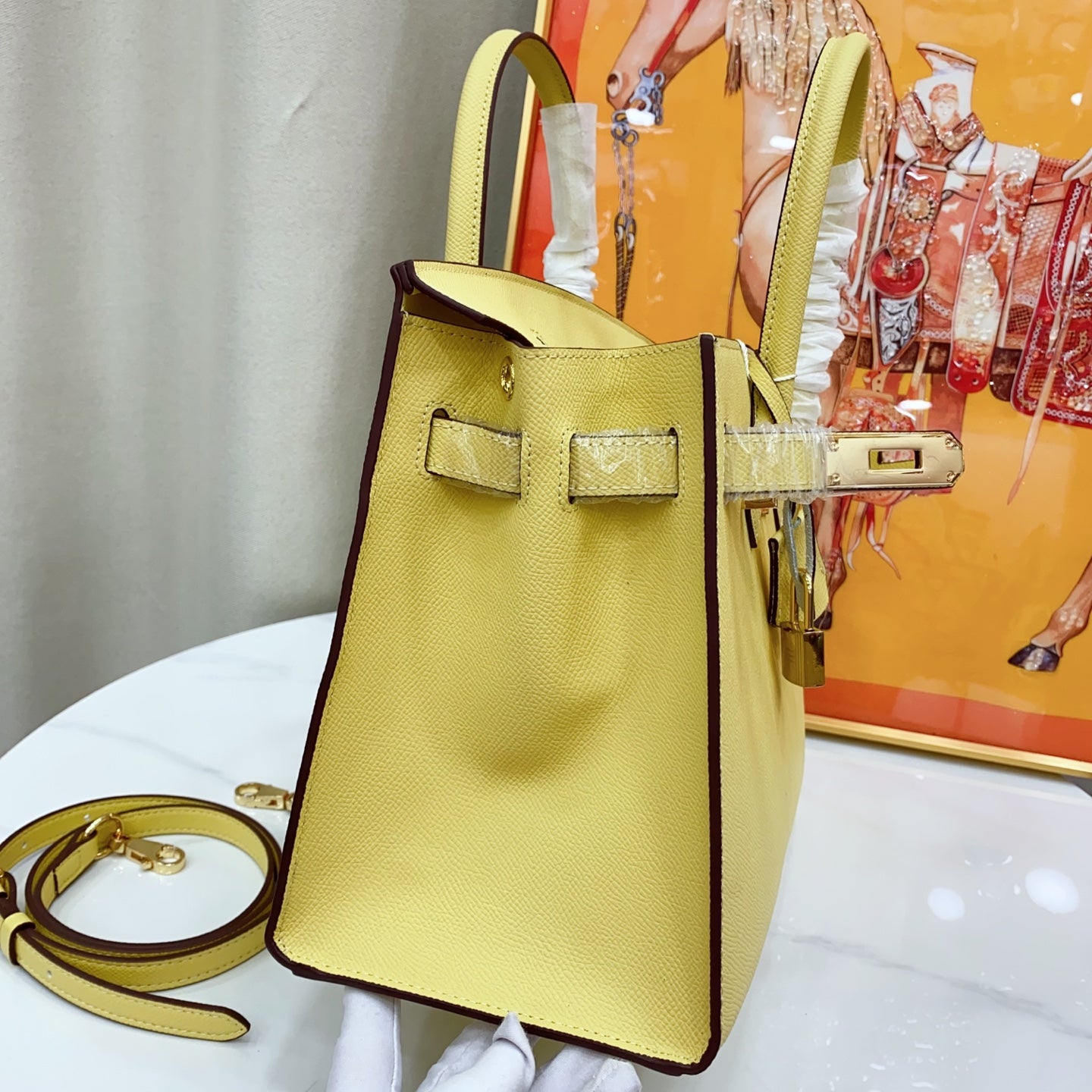 Birkin Style 25/30 Sellier in Lime Epsom Leather (Gold Hardware)