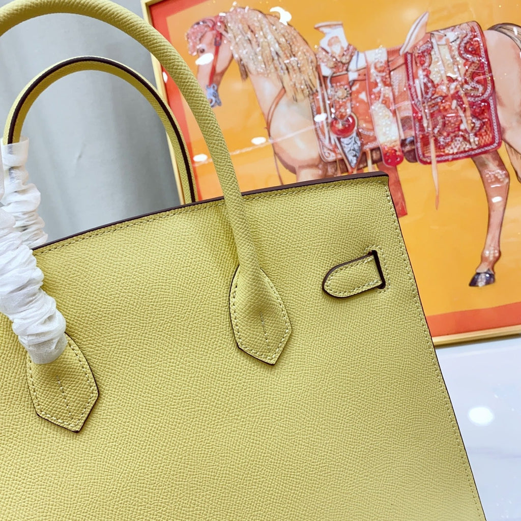 Birkin Style 25/30 Sellier in Lime Epsom Leather (Gold Hardware)