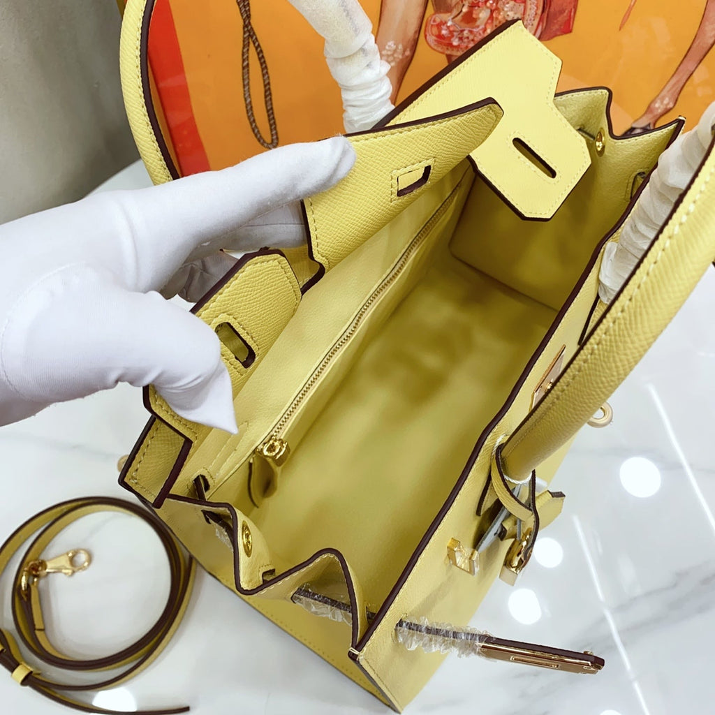 Birkin Style 25/30 Sellier in Lime Epsom Leather (Gold Hardware)