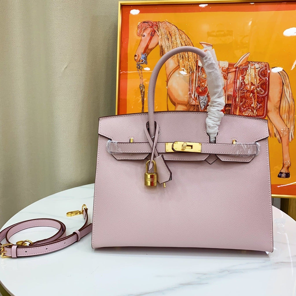 Birkin Style 25/30 Sellier in Rose Sakura Epsom Leather (Gold Hardware)