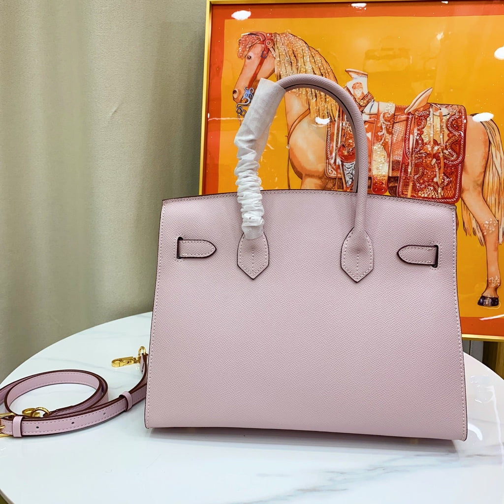Birkin Style 25/30 Sellier in Rose Sakura Epsom Leather (Gold Hardware)
