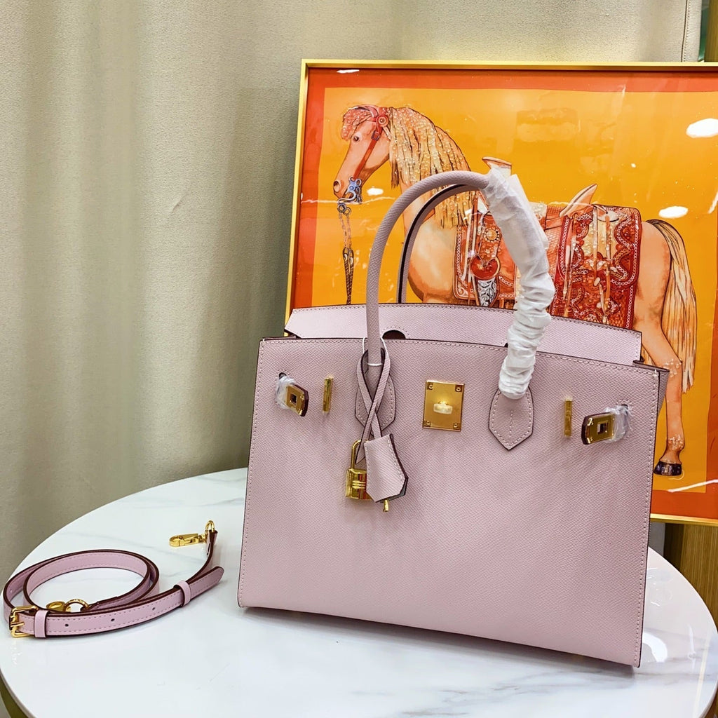Birkin Style 25/30 Sellier in Rose Sakura Epsom Leather (Gold Hardware)