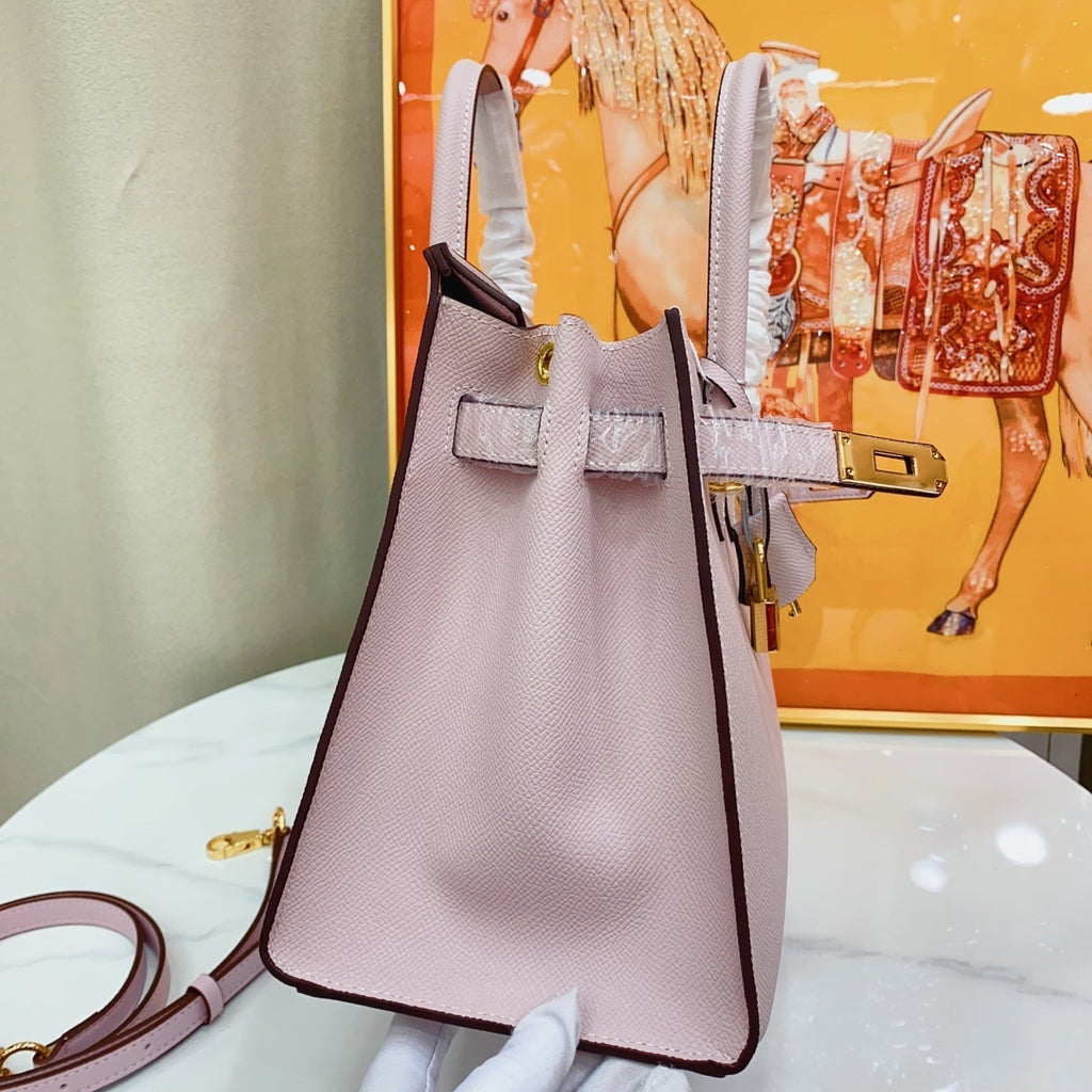 Birkin Style 25/30 Sellier in Rose Sakura Epsom Leather (Gold Hardware)